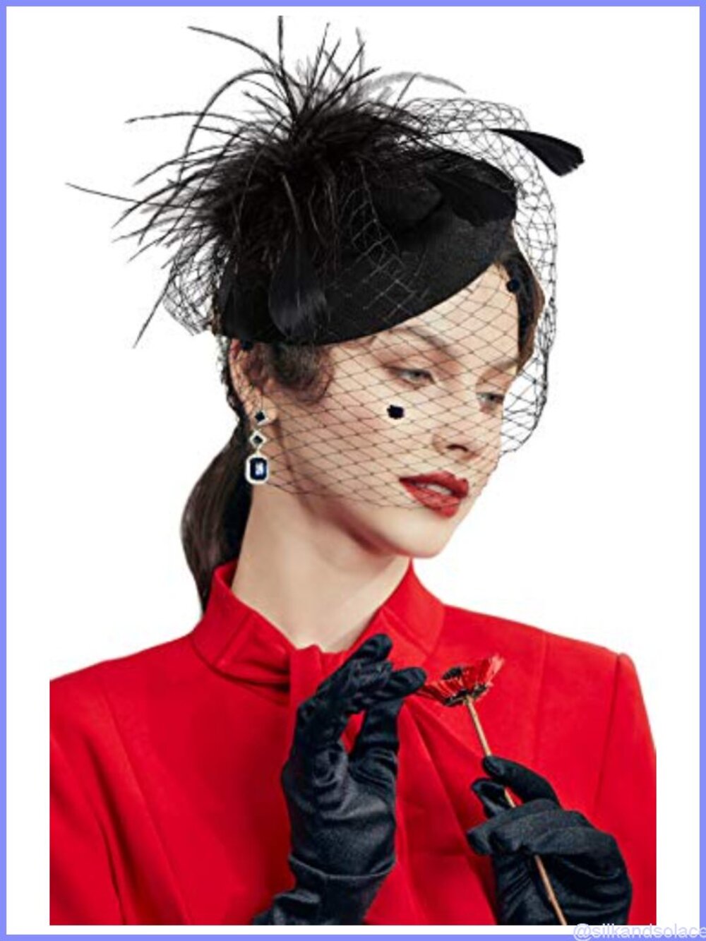 Womens Fascinator Hat Pillbox Derby Wedding Tea Party Veil Feathers
